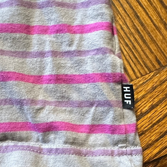 HUF Purple and Blue Striped Tee - Picture 4 of 5